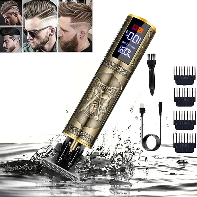 Vintage Carving Hair Cutting Machine T9 Professional Portable Rechargeable Man Beard Cutting Machine / Hair Clipper Accessories Zpaxo