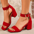 Women Sandals Outdoor Elegant Wedding Shoes Summer Fashion Medium Zpaxo Red 38