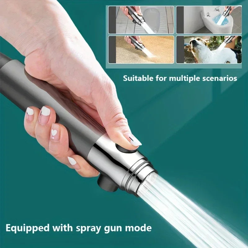 2026 New Turbocharged Filter Shower Head 3 Modes High Pressurized Handheld Shower with Massage Brush One Click On/Off Switch Zpaxo