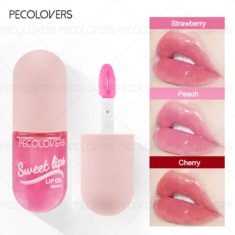 1PC Moisturizing Tinted Lip Oil, Glossy, Fruity Flavor, Prevents Dry Lips, Light and Thin, Suitable for Autumn and Winter Makeup Zpaxo