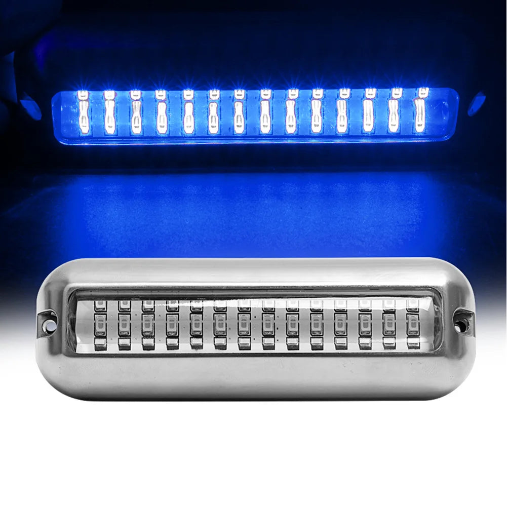 Underwater Boat Transom Light 42 LED Stainless Steel Pontoon Zpaxo Blue Light