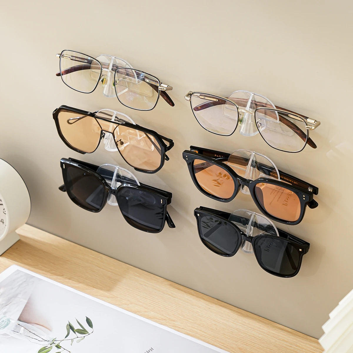 1 2 4 6 8-pack Glasses Storage Rack Wall-mounted Sunglasses Wall Home Zpaxo
