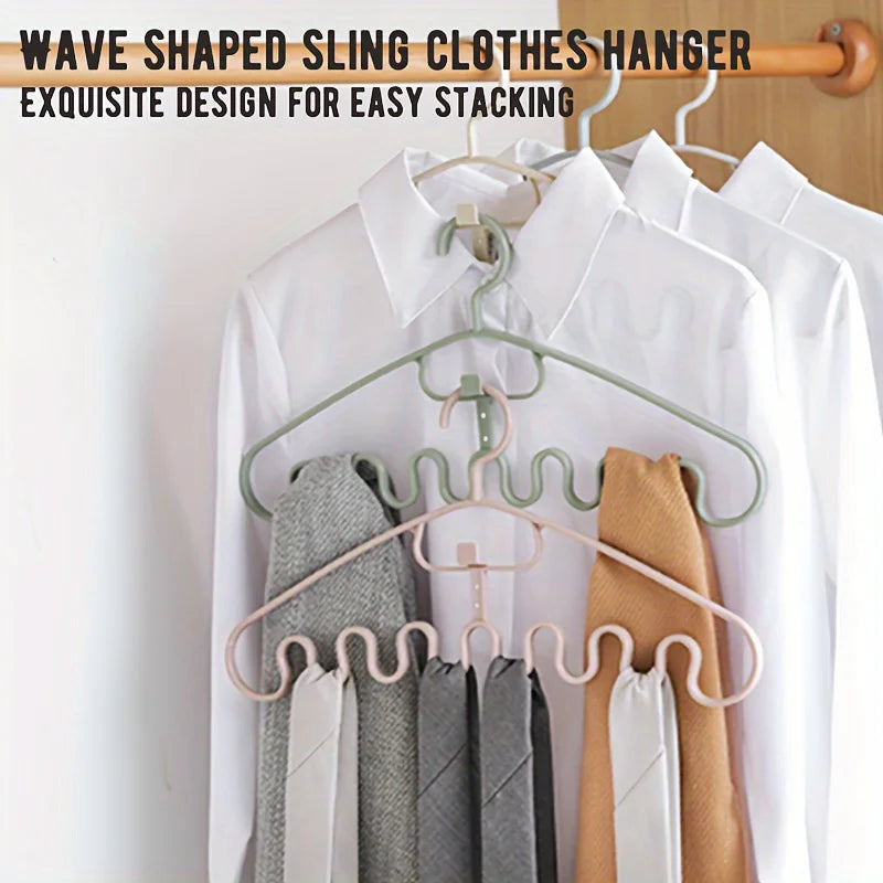 Wave-shaped Clothes Hanger Garment Rack Drying Laundry Storage