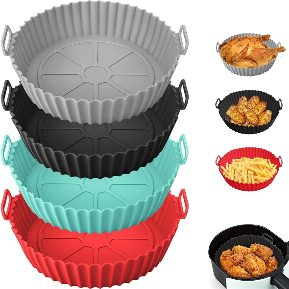 Silicone Air Fryer Liner Reusable Round Liners Tower BPA-Free Zpaxo
