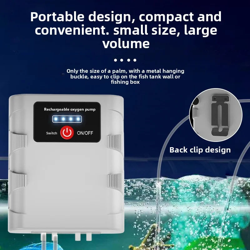 Rechargeable Fish Tank Aerator Pump Outdoor Fishing Portable Ultra
