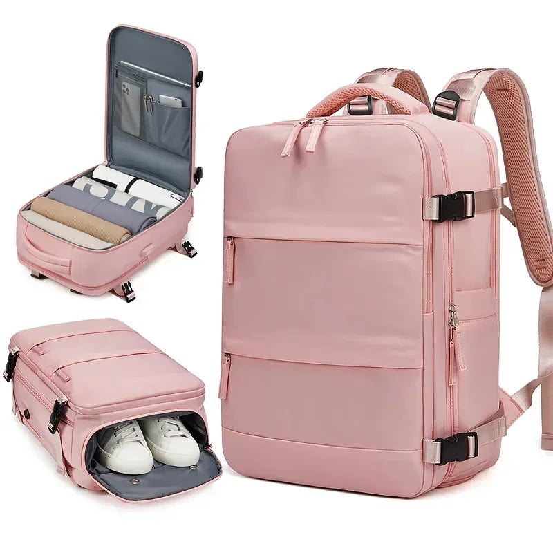 Water-resistant Independent Shoe Compartment Backpack Railing USB