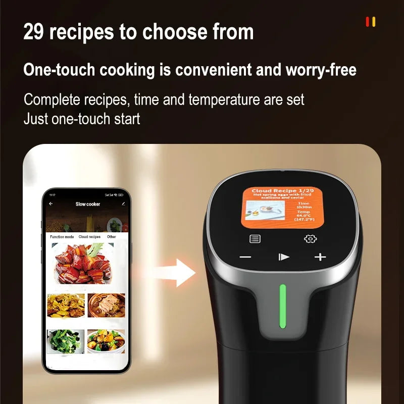 1100W Kitchen Sous Vide Cooker LCD Touch Digital Display Immersion Circulator Accurate Cooking appliances Vacuum Slow Cooker Zpaxo