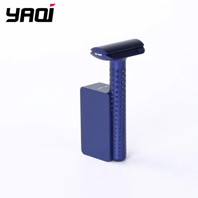 Yaqi Sputnik Dark Blue Aluminum Safety Razor & Stand for Men Men's Safety Razor Zpaxo