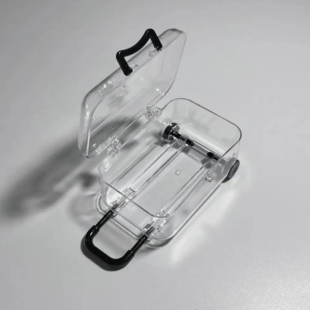 Mini Suitcase Storage Box – Clear Plastic Jewelry & Candy Case Miniature Storage Box Zpaxo