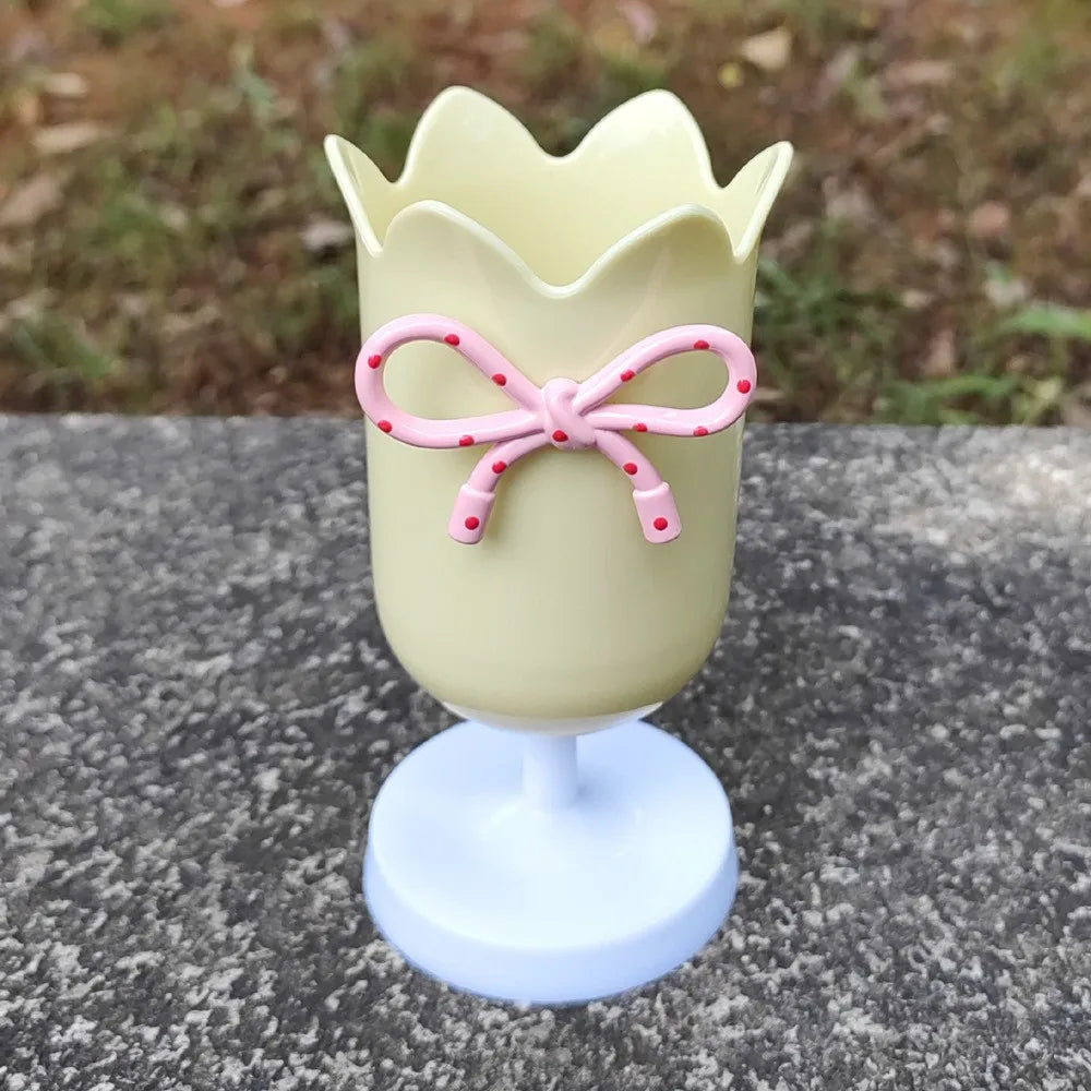 Tulip Pen Holder & Vase – Cute Floral Desk Organizer for Kids Decorative Pen Holder Zpaxo Yellow
