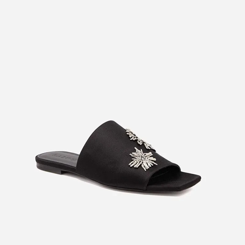 Casual 1 Slip-on Shoes 2025 Women's Flat Fashionable Sandals Daily Driving Flat Shoes Women's Basic Slippers Plus Size 40 Zpaxo