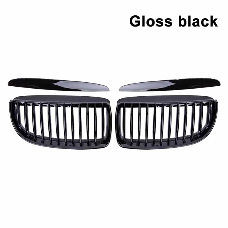 BMW E90 E91 3 Series Front Bumper Grilles Gloss Black 2005–08