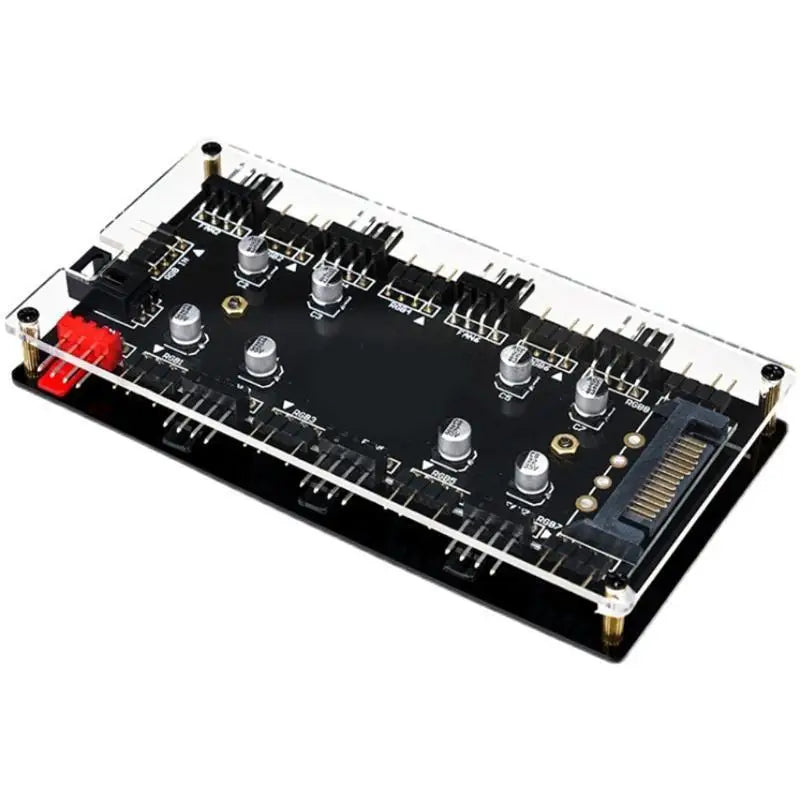 652F PWM 5V 3Pin ARGB with Power 2-in-1 Hub 8-Way Fan Adapter Zpaxo