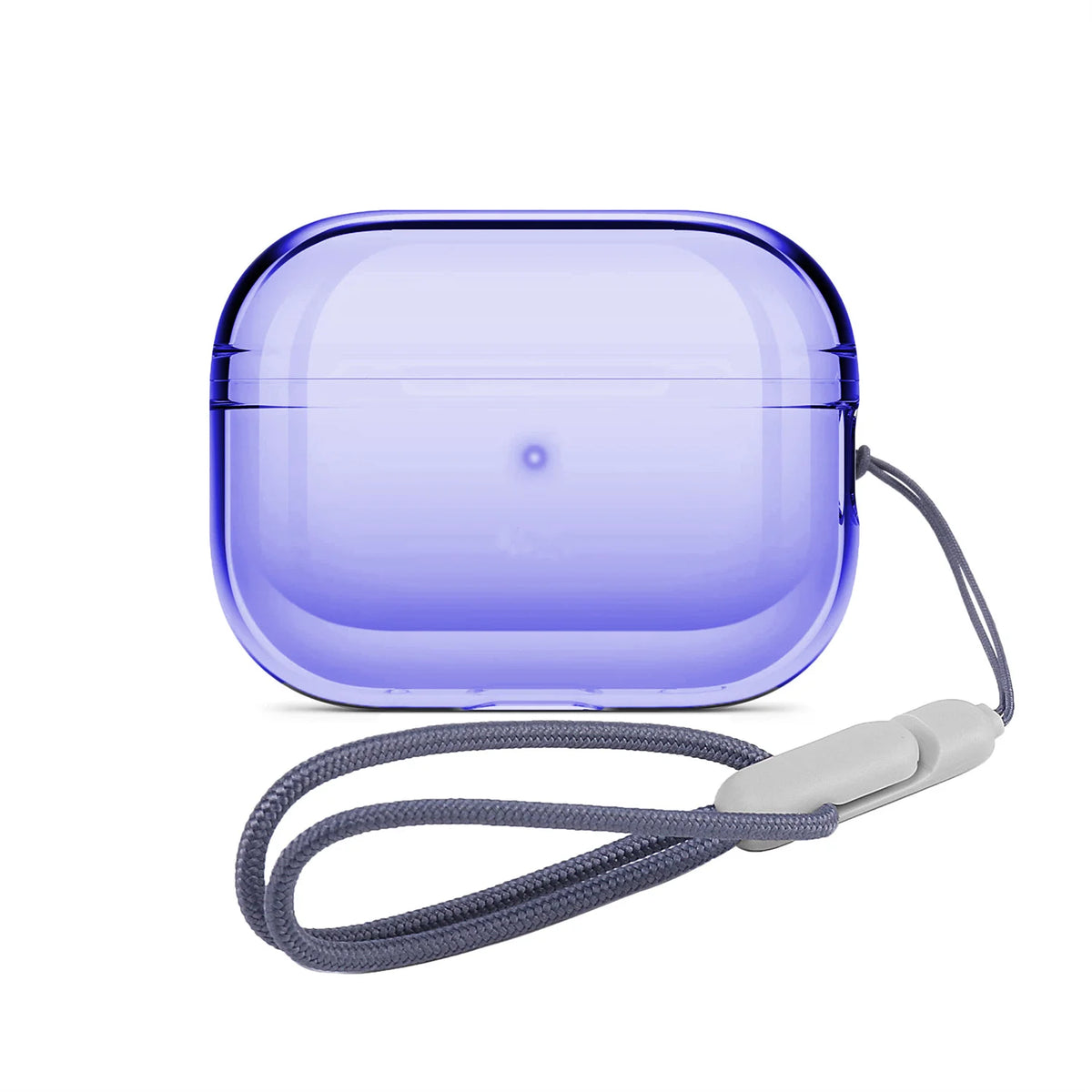 Soft TPU Earphone Case with Lanyard Strap For Airpods Pro 2 Transparent Shockproof Cover Protective Shell Headphone Accessories Zpaxo Purple with case