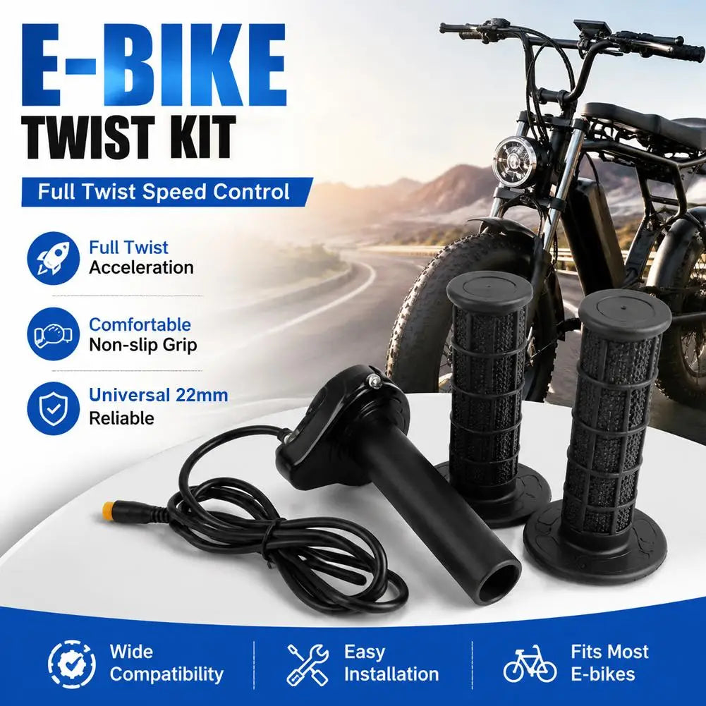 3-Pin Full Twist Throttle Grip Kit for E-Bike & Scooter 22mm E-Bike Throttle Kit Zpaxo
