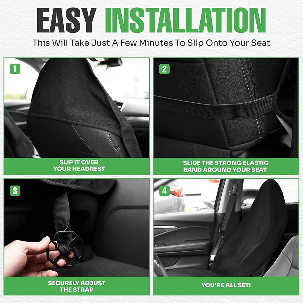 2/4PCS Car Seat Protective Cover Antifouling Car Seat Towel Protector with Adjustable Elastic Strap Non-slip Breathable 29.5*56" Zpaxo