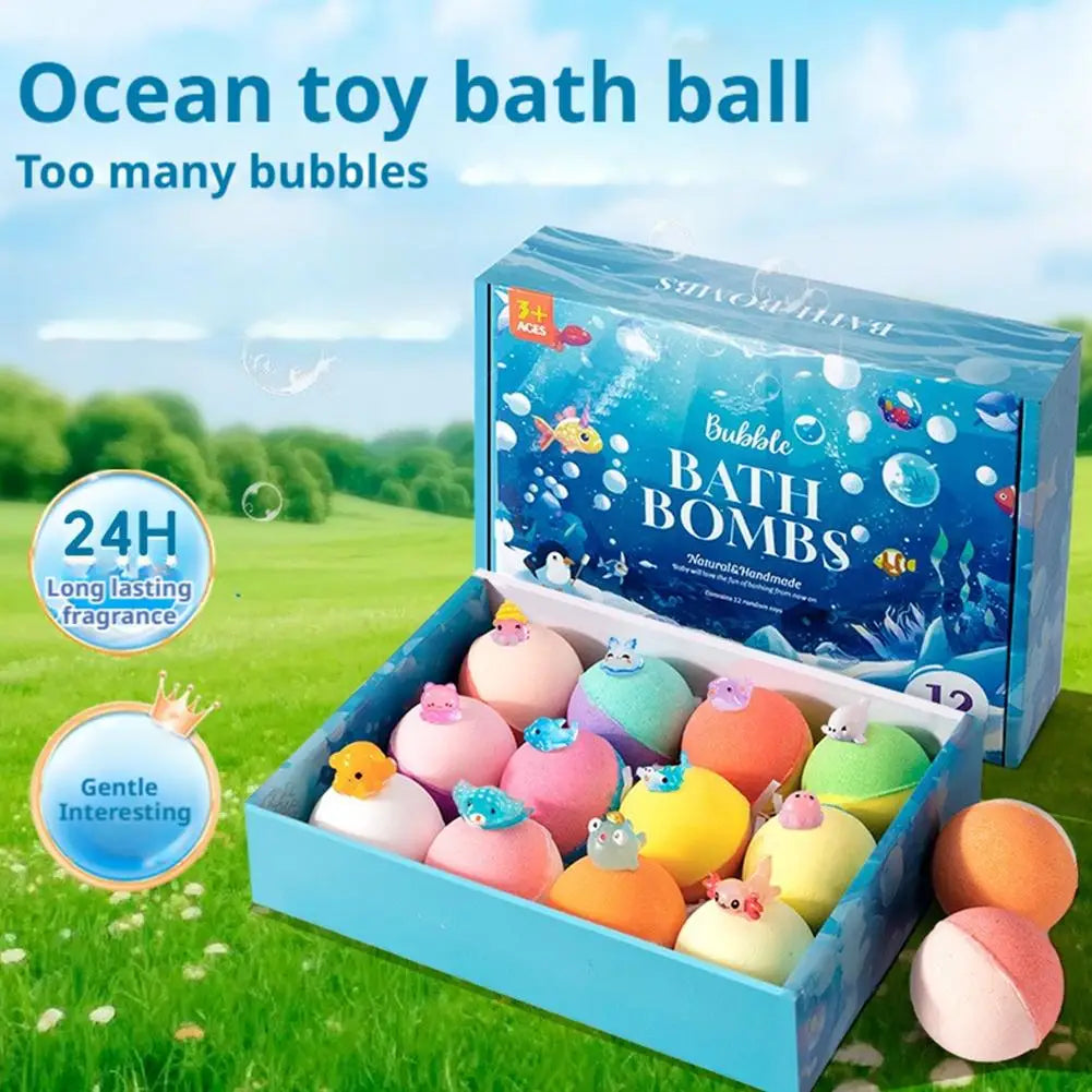 12-Piece Bath Bomb Set with Surprise Toys | Natural Bubbles & Scent Bath Bomb Gift Set Zpaxo