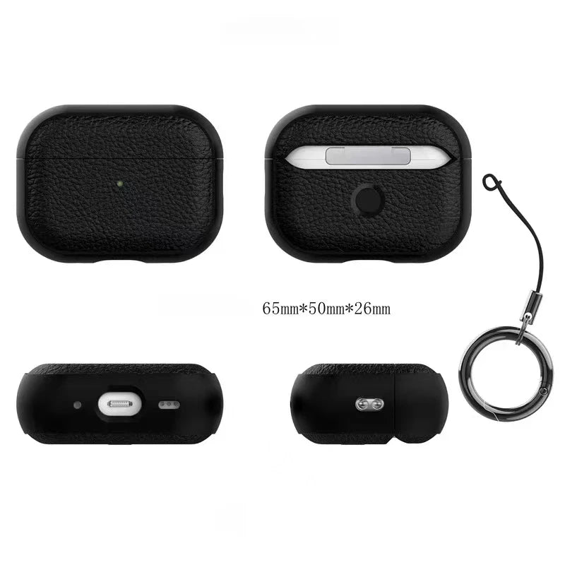 TPU Leather Case For AirPods 4 3 2 1 Earphones Protective Cases For Apple Air Pods Pro 1st 2nd Gen Cover Headset Shell With Hook Zpaxo