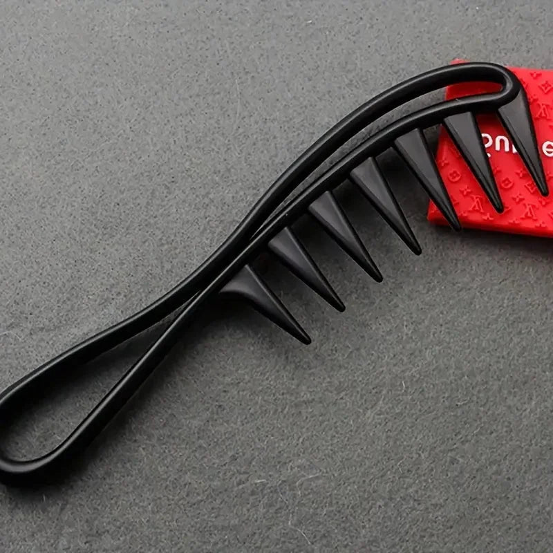 Hairdressing comb for men, black, massage comb, plastic wide-tooth comb, large-tooth comb for oily hair Zpaxo