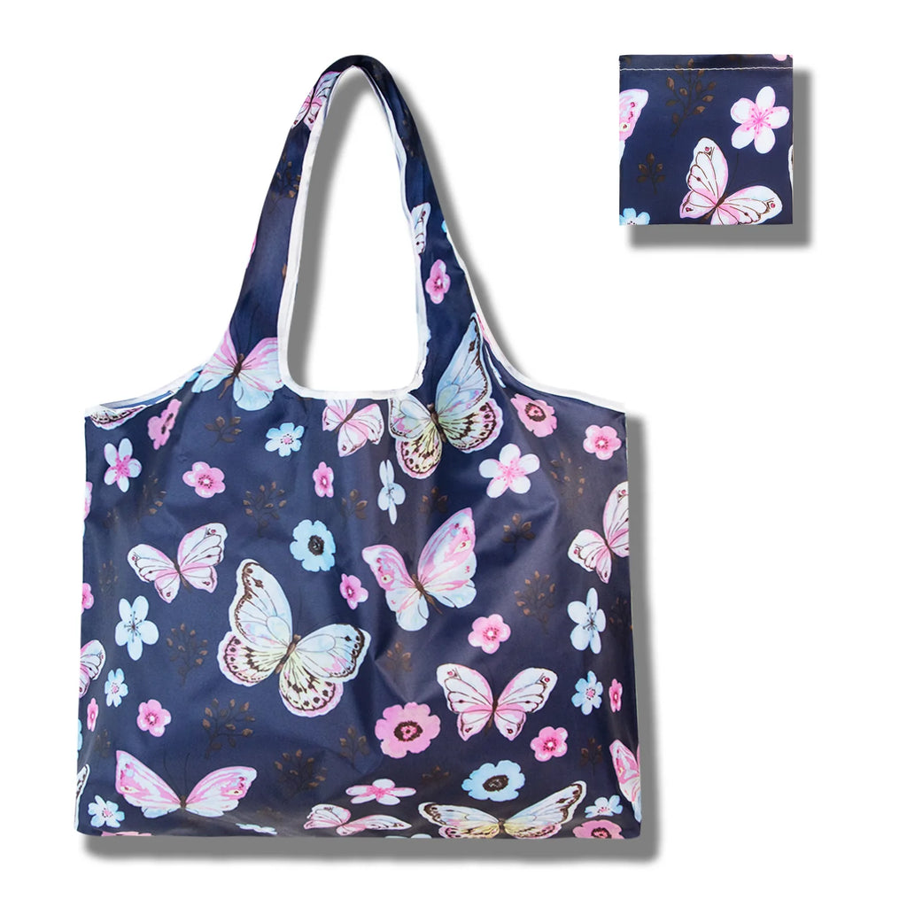Foldable Butterfly Flower Reusable Tote Bag – Eco Shopping Bag Reusable Tote Bag Zpaxo