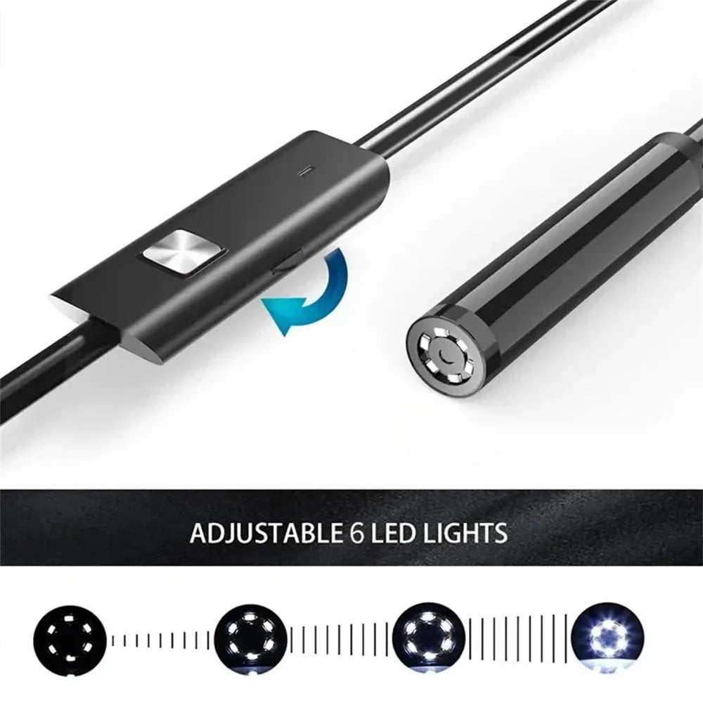 7mm Waterproof Endoscope Borescope Camera – Type-C LED Inspection Borescope Camera Zpaxo