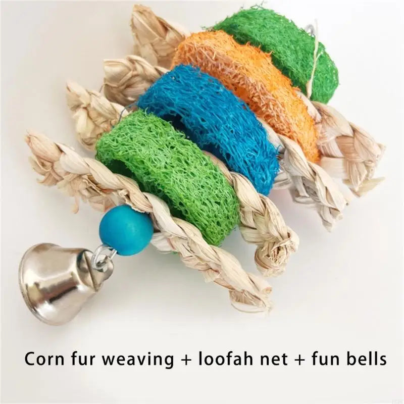 Interactive Bird Toy Natural Chew Colorful Paper Shredding Parrot