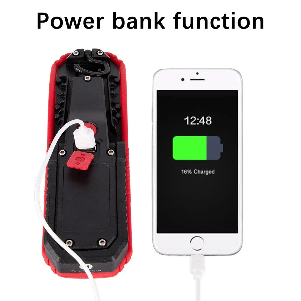 COB LED Work Light – USB Rechargeable Magnetic Camping Lantern COB LED Work Light Zpaxo