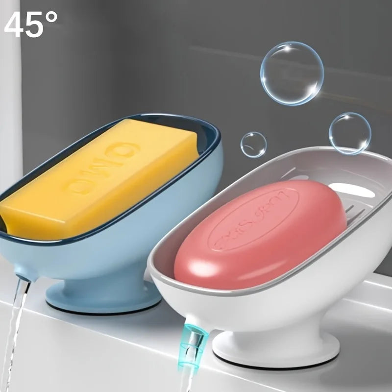 Self-Draining Soap Dish Holder with Suction Cup | Portable Soap Dish Holder Zpaxo