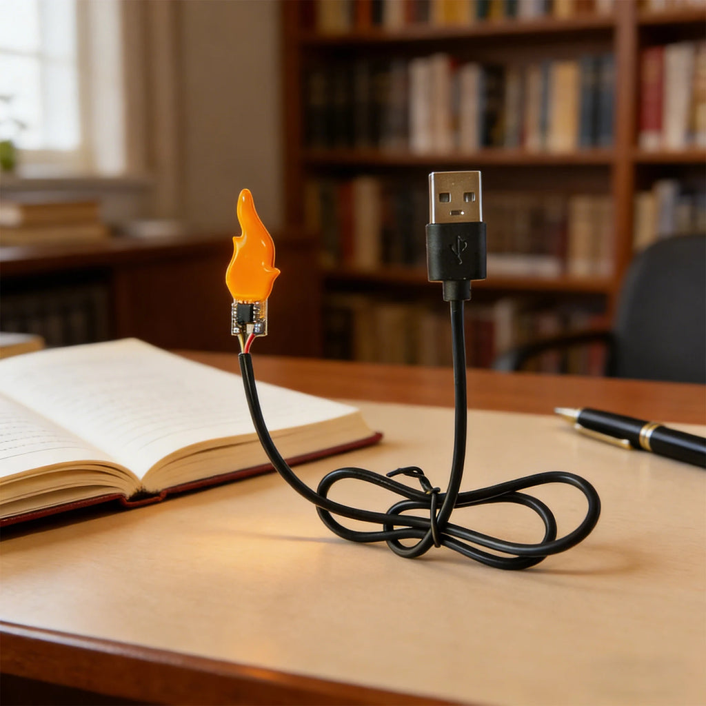 1- DIY Flame Tip Lights Bulb USB 5V Candelabra Night Light Bulbs Plug