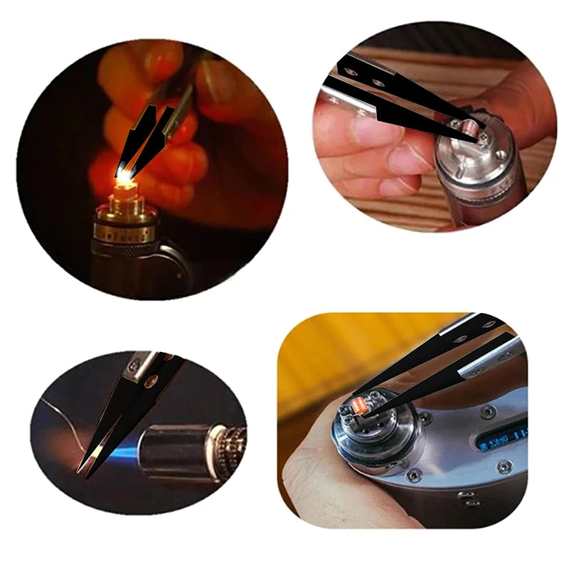 Durable Plastic-tipped Tweezers Antistatic Safety Interchangeable Zpaxo