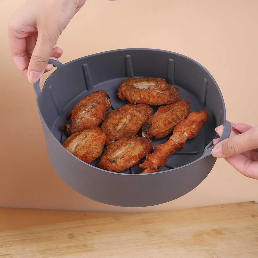 Air Fryer Silicone Pot Airfryer Liners Reusable Silicone Basket Oven Liner Baking Tray Pan Accessories Zpaxo