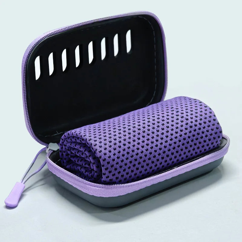 Sports Cooling Towel Case Portable Travel Ice Gym Quick Dry Towels Zpaxo Purple