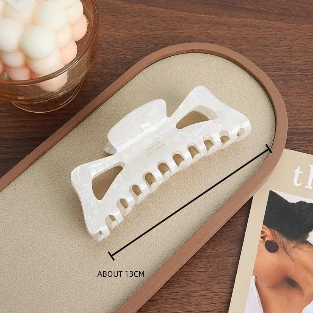 Retro Imitation Acetate Large Size Hair Clip Solid Vintage Matte Strong Hold French Style Bun Hair Clip Elegant Shark Clip Zpaxo