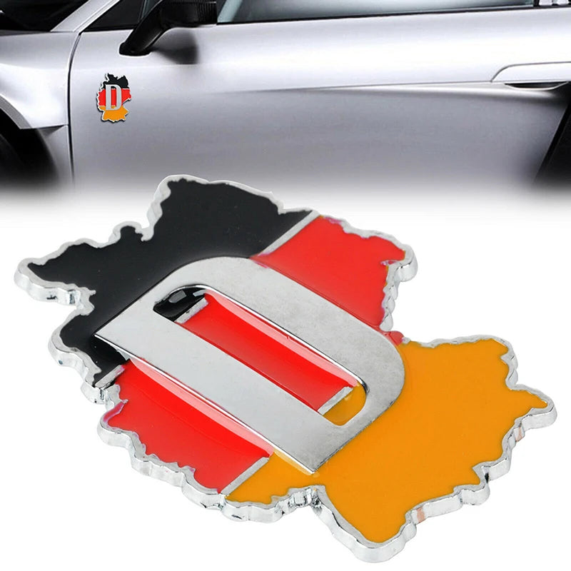 3D Aluminum German Flag Car Emblem Badge Sticker | Auto Decal