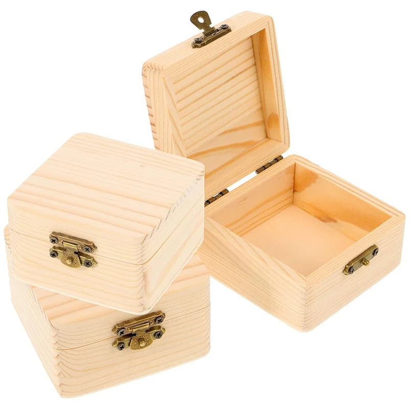 CM1 8x8x4 Plain Natural Wooden Packing Box Jewelry Storage Home