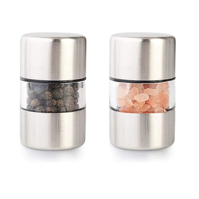 2-in-1 Salt & Pepper Grinder – Stainless Steel Manual Mill Salt & Pepper Mill Zpaxo