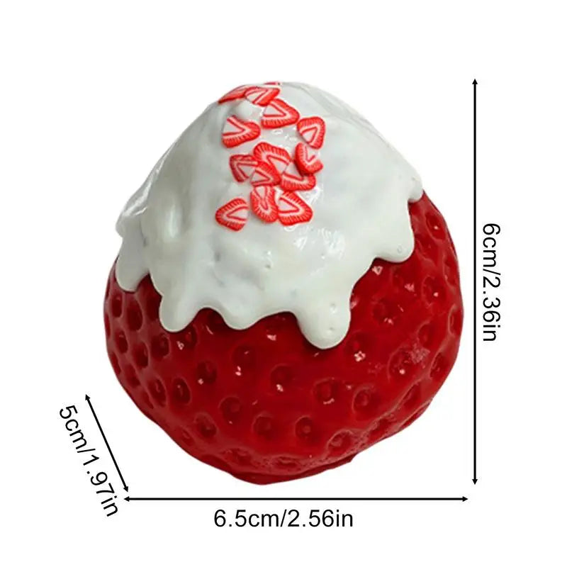 Strawberry Fidget Toy Stress Relief Fidget Ball Soft Silicone Squeeze Toys For Relaxation And Relief For Kids Teens Zpaxo