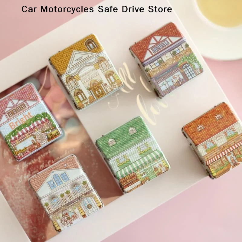 Metal Storage Box Mini Vintage Organizer House-shaped Can Candy Zpaxo