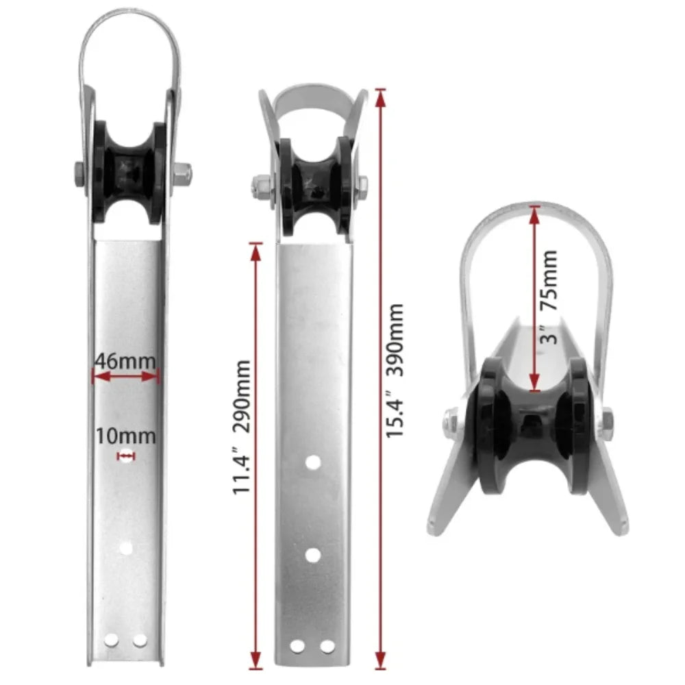 Anchor Wheel Stainless Steel 316 Bracket Self Launching Heavy Duty Zpaxo 390mm-15.35in