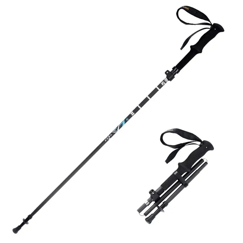Ultralight Full Carbon Fiber Trekking Poles 4 Section Folding Telescopic Hiking Sticks Portable Nordic Mountain Climbing Cane Zpaxo