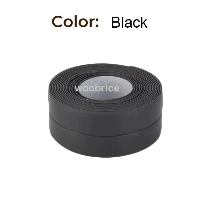 Sealing Waterproof Tape Bathroom and Kitchen Border Tape in The Bath Anti-mildew Caulking Sealed Waterproof Isolate Tape Sticker Zpaxo black 2m 3.8cm