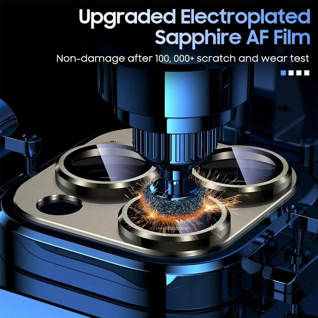 Metal Armor Camera Lens Protector Iphone 15 14 Max Tempered Glass 16