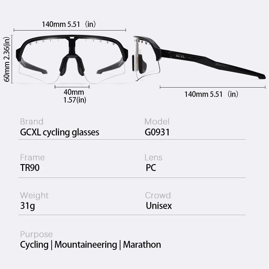 Photochromic Cycling Sunglasses 2024 Bicycle Eyewear Men Women Sports Glasses Road Mountain Bike Fashion Outdoor Running Goggles Zpaxo
