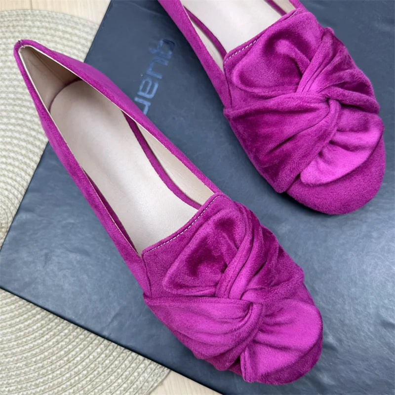 Flat Shoes for Women French Women's Shoes Spring and Autumn 2025 New Round Toe Butterfly Bow Plus Size Women's Shoes Zpaxo