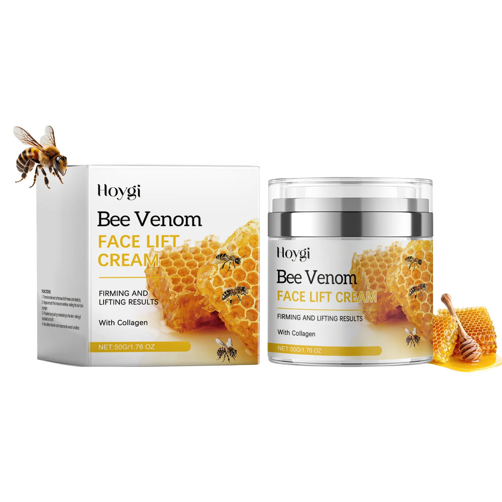 Hoygi Bee Venom Firming Lifting Face Cream Hydrate Nourish Boost Elasticity Reduce Gentle Daily Moisturizer for All Skin Types Zpaxo 1PC