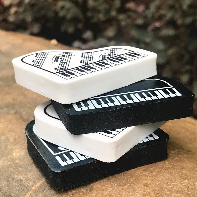Piano Note Shape Erasers 3-Pack | Treble Clef Music Gift Novelty Eraser Set Zpaxo