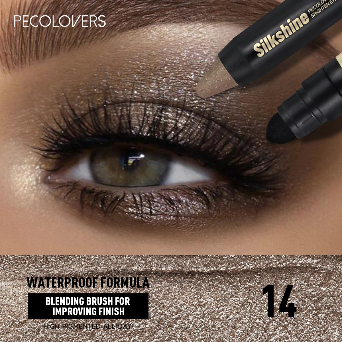 1PC Waterproof, Light To Dark, Eye Contour, Gentle Texture, Easy Makeup Remover, 2-in-1 Eyeshadow Stick, Valentine's Day Gift Zpaxo 14