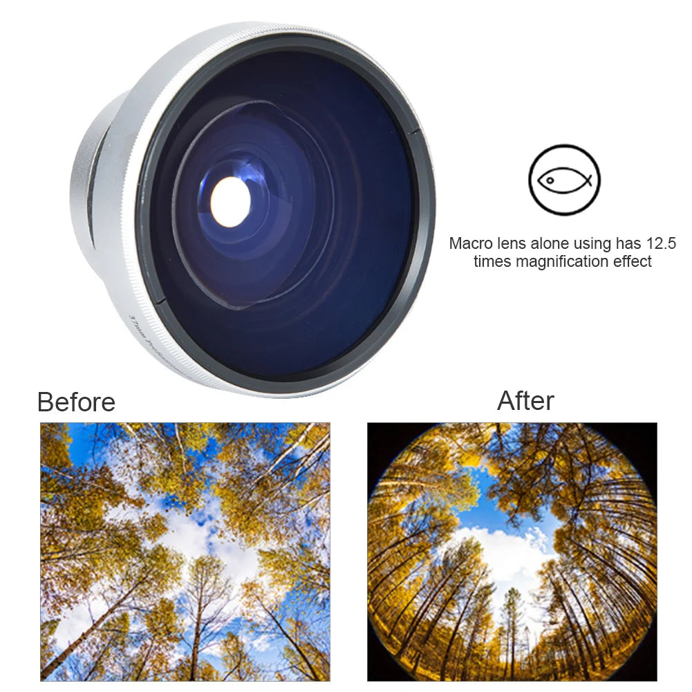 Silver Strong Applicability 0 25X Fisheye Additional Lens Caliber