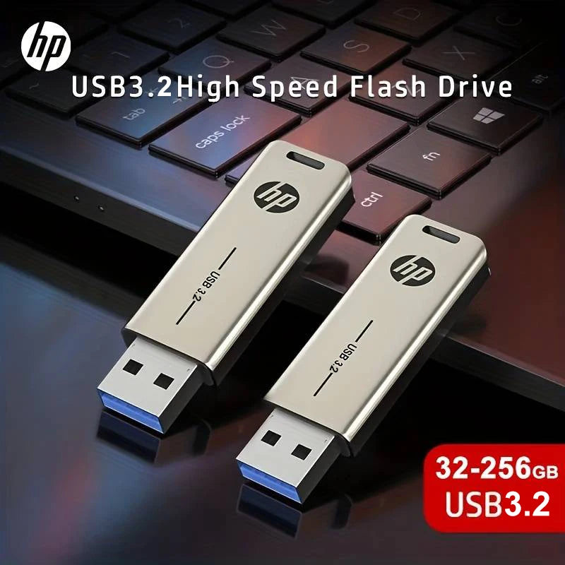 HP USB3.2 Flash Drive 32GB 64GB Metal USB Pendrive 128GB 256GB Creative Personality Car Music High-Speed U Disk Zpaxo