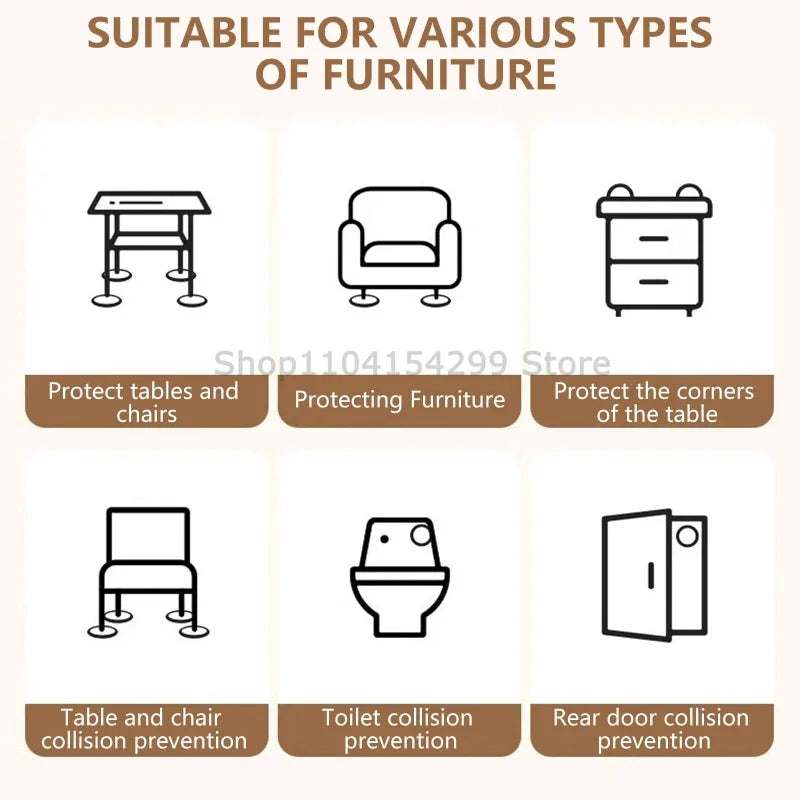 DIY Non-Slip Furniture Pads Mute Mats Bumper Damper Anti-slip Thick Pad Foot Cover Self Adhesive Table Chair Foot Protection Pad Zpaxo